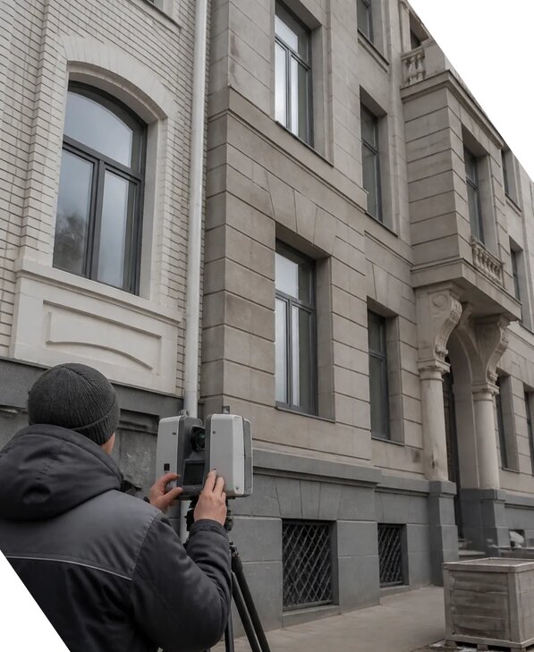 Лазерное сканирование фасадов зданий для обследования в Белгороде